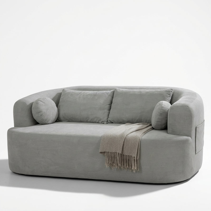 Canapé compact à deux places avec rembourrage Cloud Comfort et revêtement en chenille de qualité supérieure