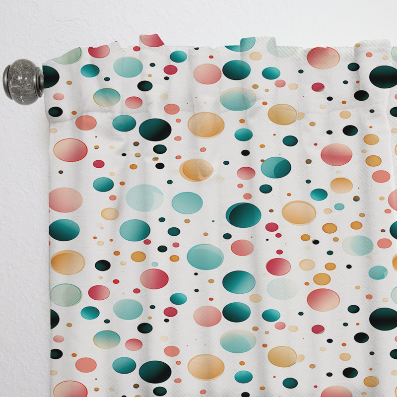 Motif à pois multicolore vibrant II - rideau abstrait - rideau obscurcissant - 1 panneau, L 52 po x L 84 po