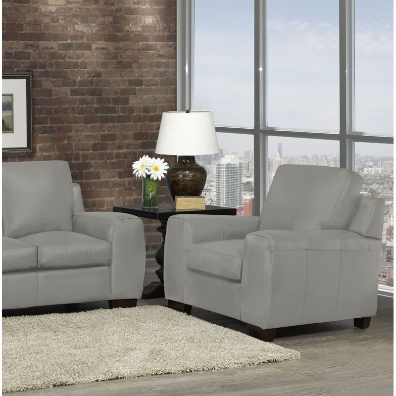 Fauteuil Lynsey, Cuir gris nuage