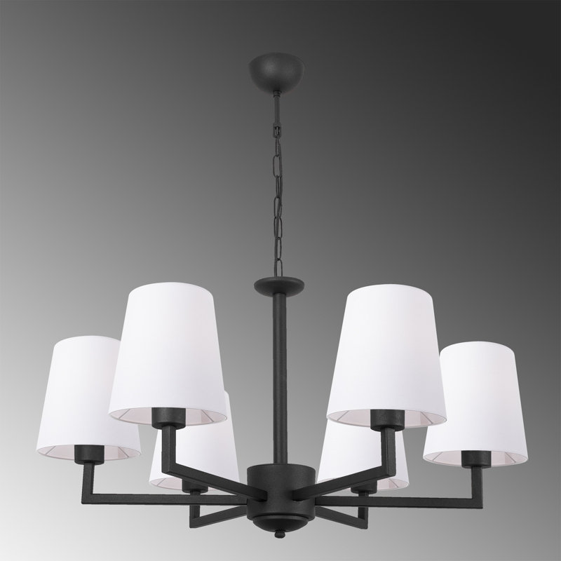 Gilmore 6 - Light Shaded Chandelier, Black White