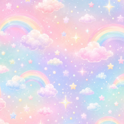 Kids Peel and Stick Wallpaper Pastel Rainbow Starry Sky Clouds Sparkling Stars Wall Mural 17.7"W x 118"H Self Adhesive Removable Wall Paper Renter Friendly Wallpaper for Nursery Bedroom Cabinets