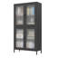 Armoire de rangement classique en métal avec 4 portes en verre et 4 tablettes avec armoire sur pied - Begonia