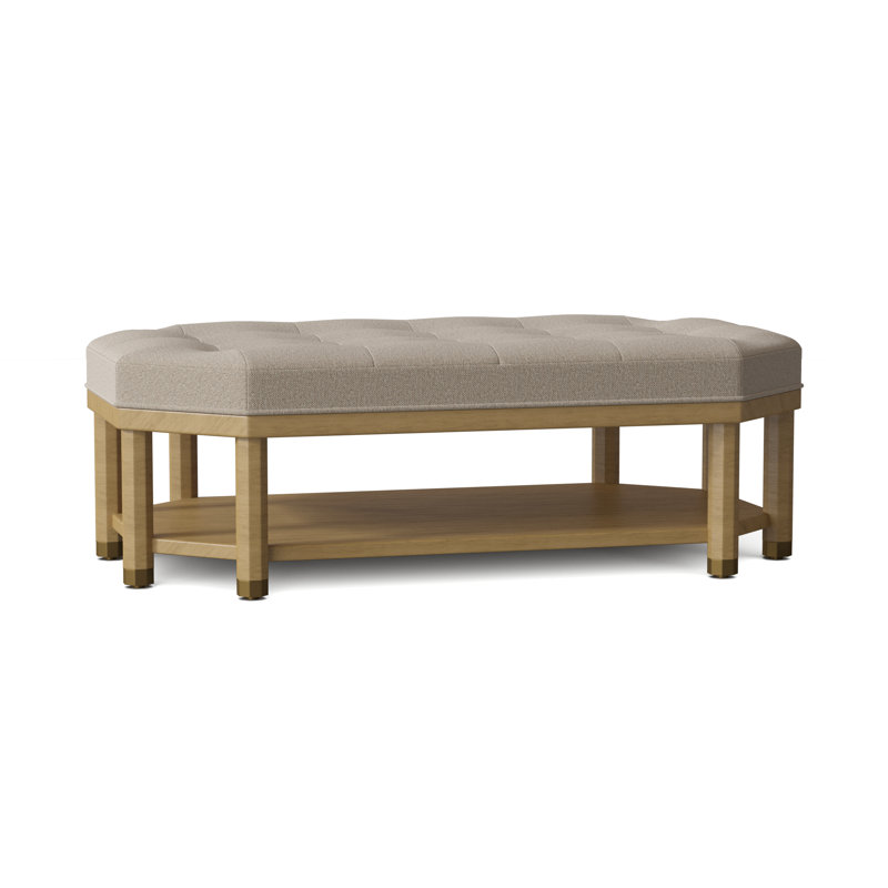Repose-pieds capitonné avec rangement Libby Langdon, 9508 sable polypropylène / oléfine, Espresso