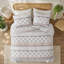 Ensemble de courtepointe matelassée 3 pièces en coton toutes saisons, couleur argile, pour grand lit/très grand lit-135101256-135101258