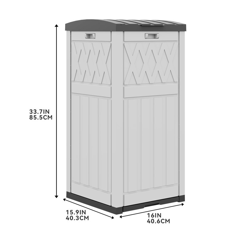 Boîte de rangement en résine Balconera 31 gallons, Blanc / noir