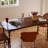 Solid wood petal-shaped dining table-534862404