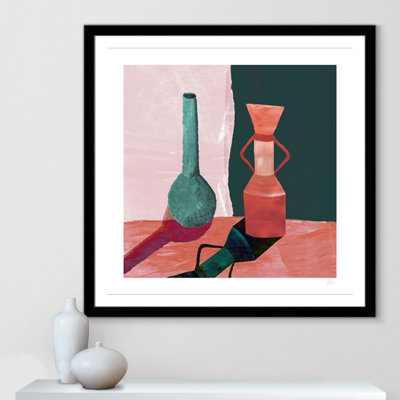 Imprimé vases sarcelle et terracotta par Violets Print House
