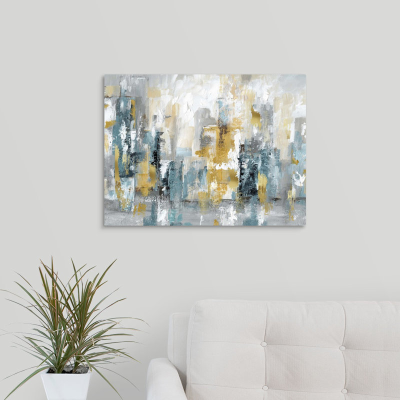 'City Views II' Print, 18" H X 24" W x 1.5" D, Wrapped Canvas, No Frame