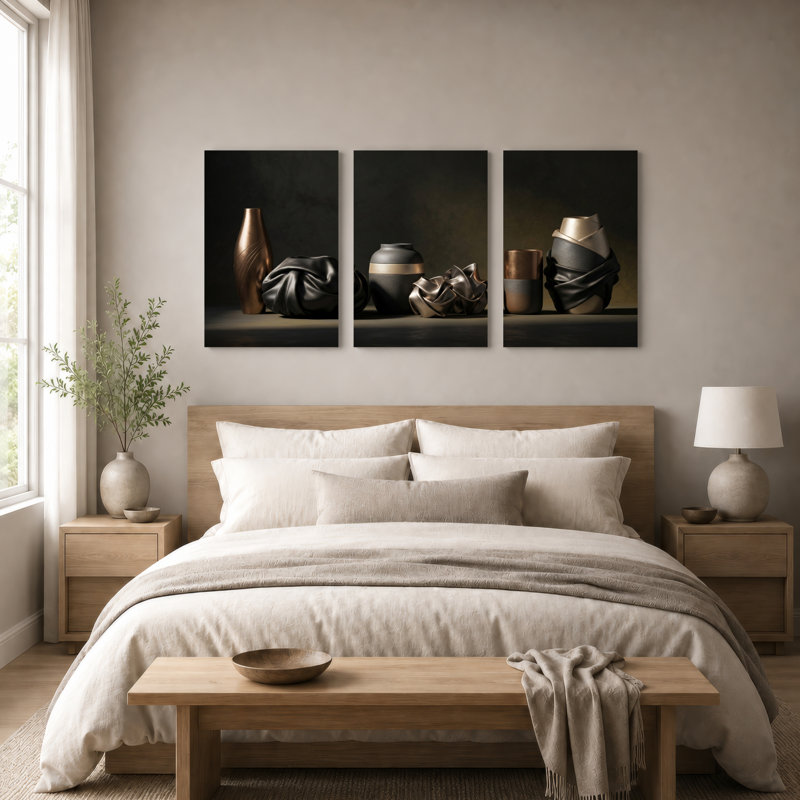 Ensemble de 3 tableaux modernes sur toile tendue, parfaits pour la décoration du salon, de la chambre ou de la maison.