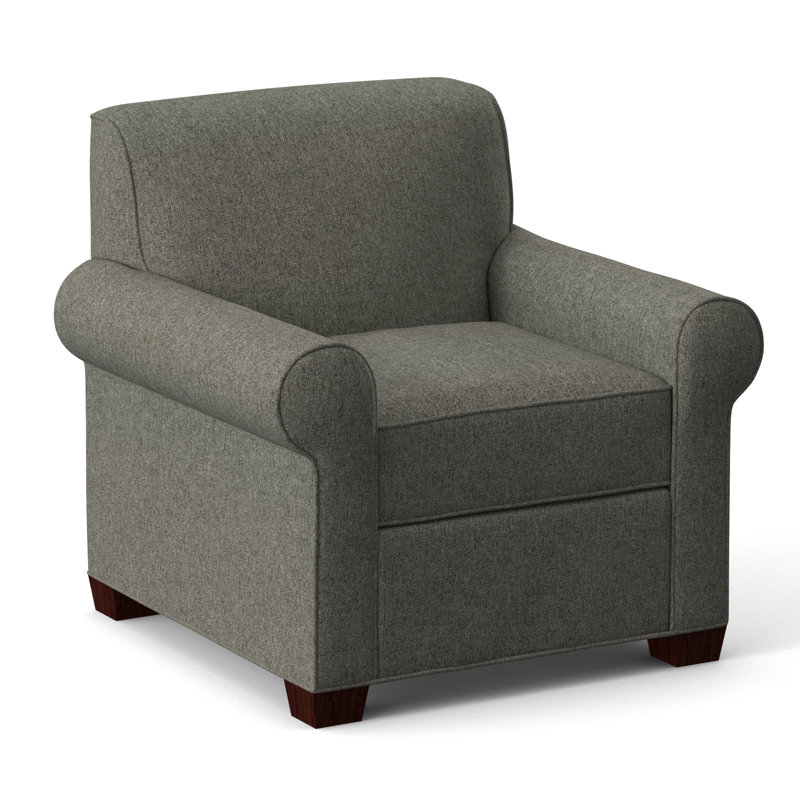 Finn Upholstered Armchair, Empire Mahogany, Dorset Ash