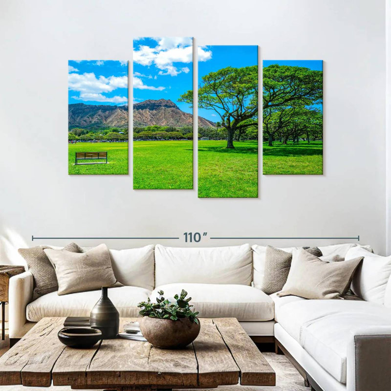 Sireci Diamond Head From Waikiki Park, 54" H x 84" W