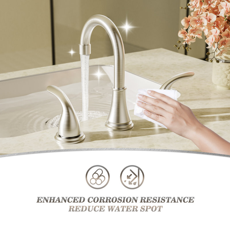 2-handle Bathroom Faucet with Drain Assembly