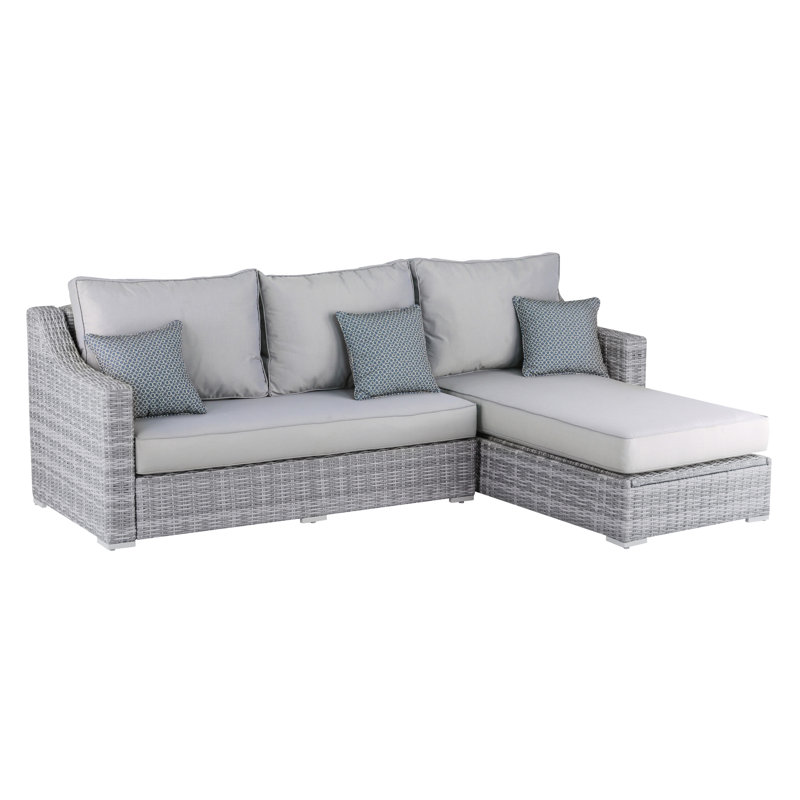 Elle Decor Vallauris Reversible Outdoor Sectional with Storage, Gray