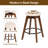 Odin Swivel Backless Counter Height Bar Stools With Metal Footrest & Fabric Cushion, Modern Solid Wood Counter Stools for Kitchen Island, Indoor Pub, Dining Room-1145952121-1145952120