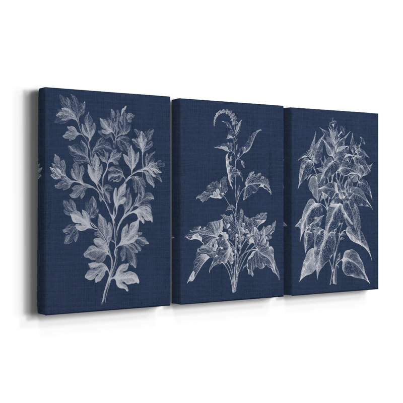 Foliage Chintz I - Toile tendue avec châssis sur mesure - 3 pièces, H 18 po x l 36 po