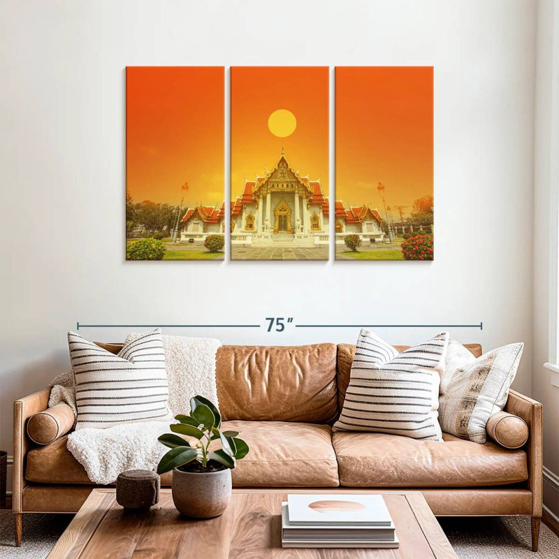 Soleil sur le temple de marbre, H 36 po x l 57 po
