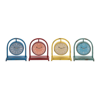 Eclectic Metal Tabletop Clock in