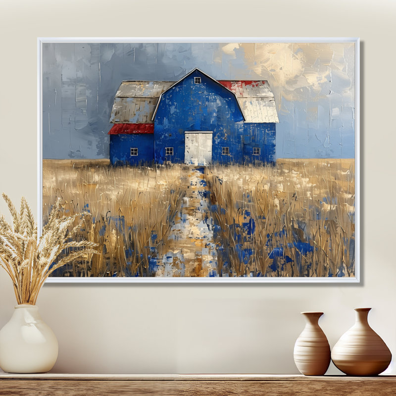 Lovell - Barn Wall Art Living Room, H 30 po x l 40 po x P 1,5 po, Toile encadrée flottée blanche