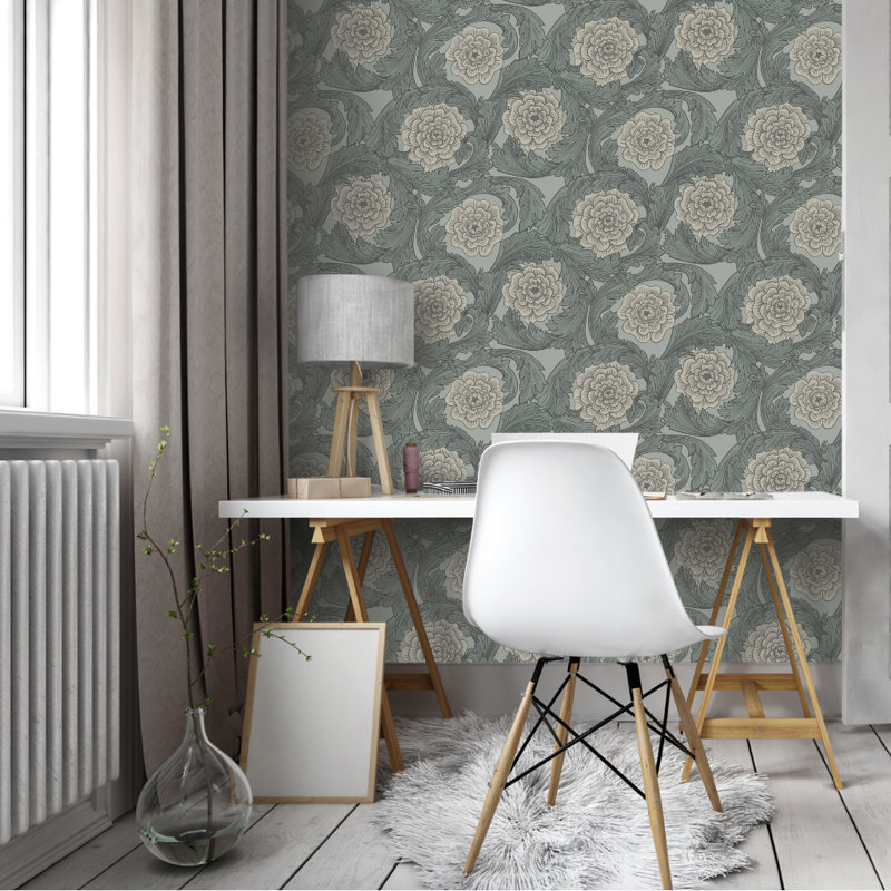 Asbury 10.05m x 53cm Matte Wallpaper Roll, Dark Grey