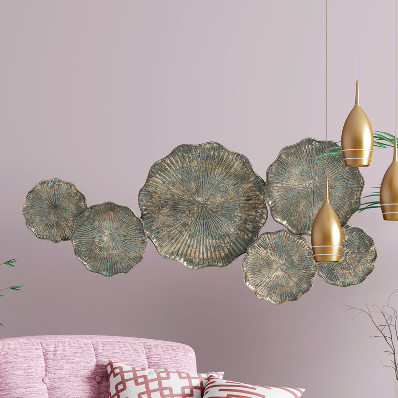 Abstract Gold Metal Wall Sculpture, 35.5"