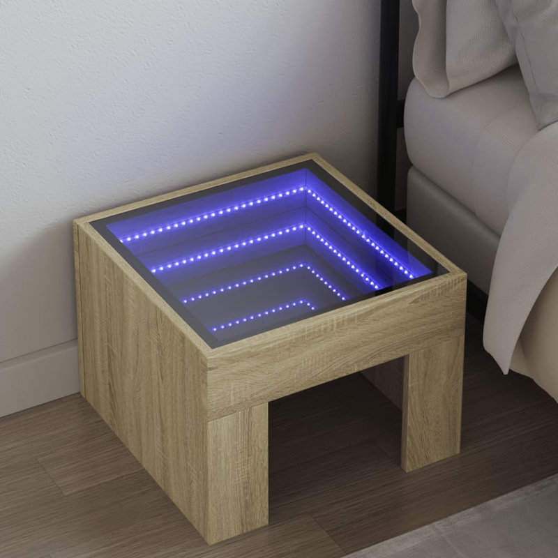 Daouia 40cm W Manufactured Wood Bedside Table, Sonoma Oak