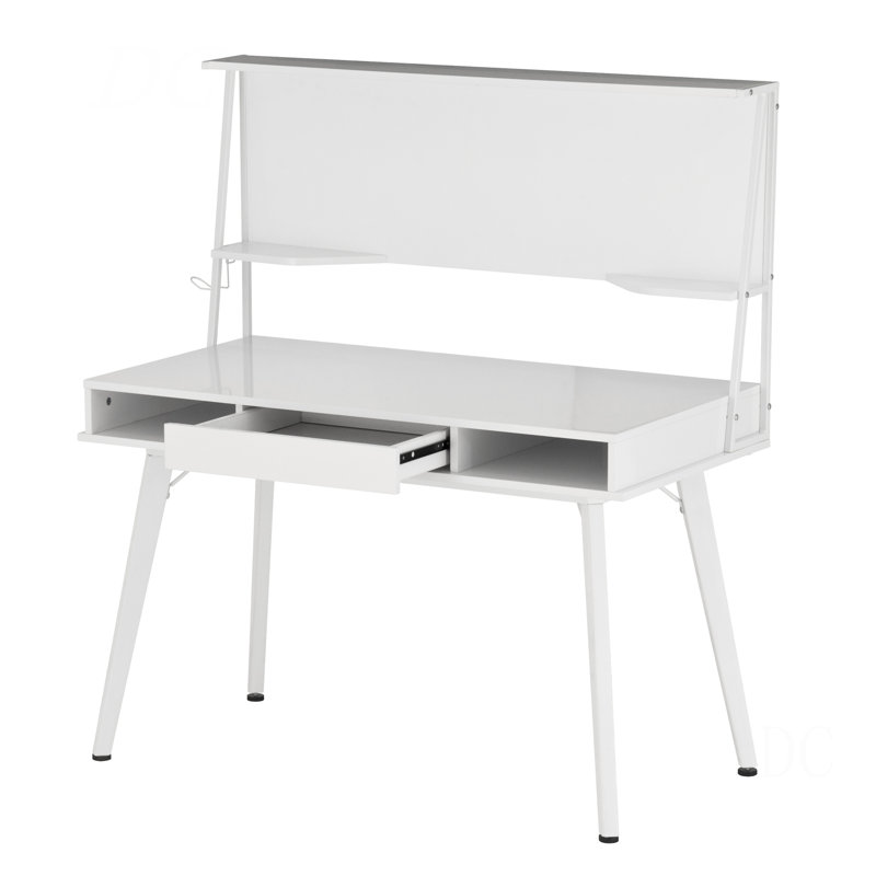 Techni Mobili Study Computer Desk With Storage & Magnetic Dry Erase White Board