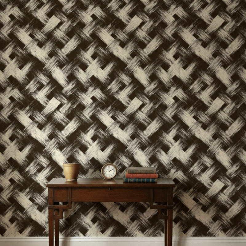 Papier peint à motif géométrique en treillis, Peler et coller