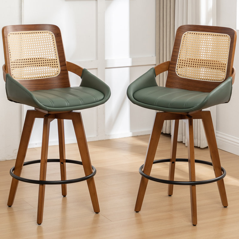 Shayleah Swivel Bar Stool, Green, Counter Stool (66cm Seat Height)