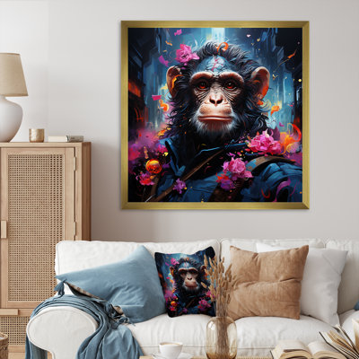 Floral, singe, art mural singe