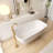 59.05“Solid Surface Bathtub, Freestanding Soaking Bathtub