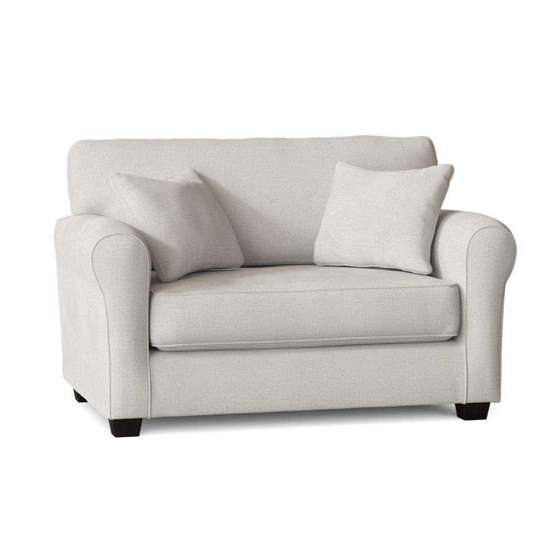 Shannon Upholstered 56'' Sleeper Sofa, Espresso, Flax Ivory Performance