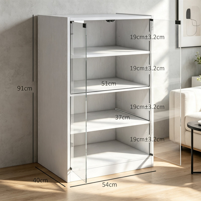 91cm H x 54cm W Bookcase, White