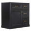 Meuble-lavabo moderne avec lavabo, 4 tiroirs, porte à fermeture en douceur, tablette réglable et lavabo en céramique pour un rangement efficace et un design élégant, finition noire-15418401