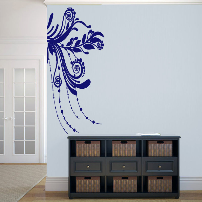 Décalcomanie murale en coin, Bleu marine
