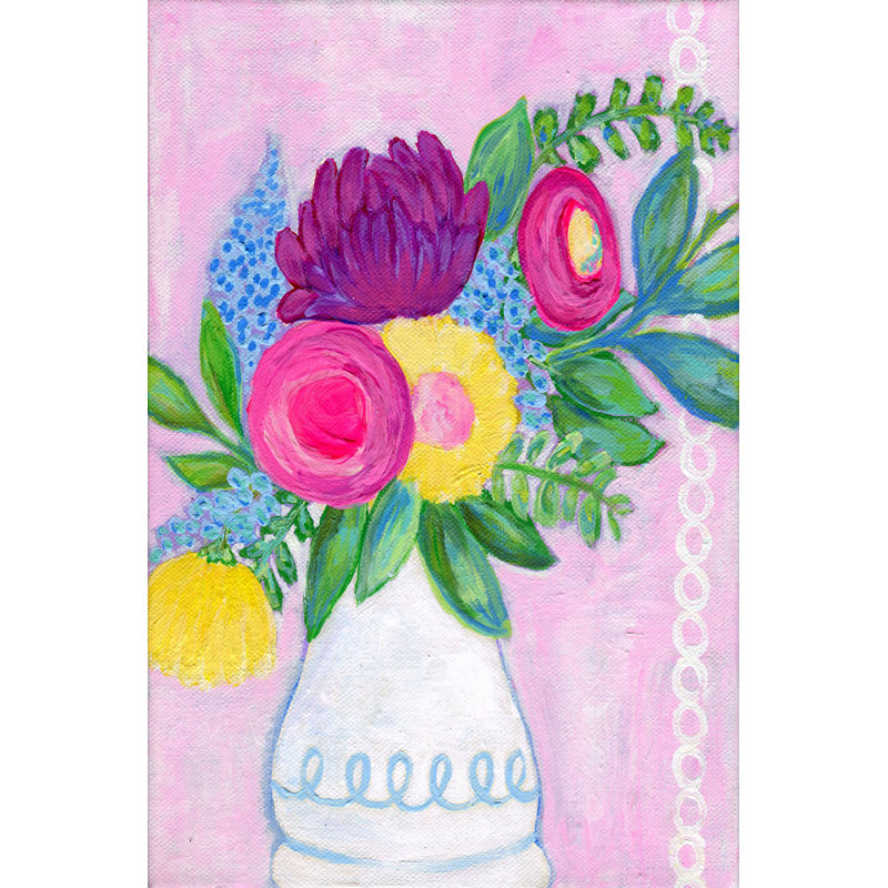 «Flowers In Vase» par Jill Lambert, reproduction sur toile tendue, H 24 po x l 16 po x P 1,5 po