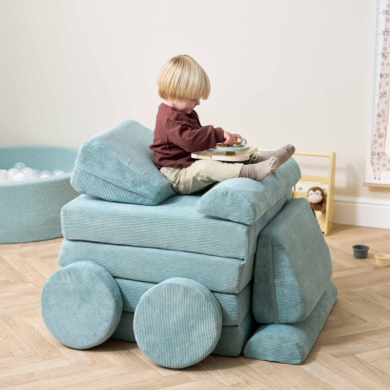Playrama Montessori Kids Play  Sofa, Teal