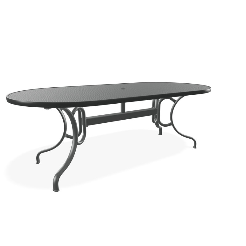 Outdoor Oval Dining Table, Gray/Graphite