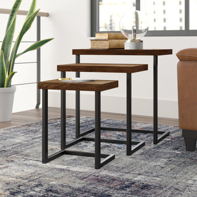 Lonan Solid Wood Top Nesting Tables