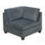 Ensemble modulaire moderne en chenille gris 6 pièces avec canapé modulaire en L, fauteuils sans accoudoirs et repose-pieds modulaire