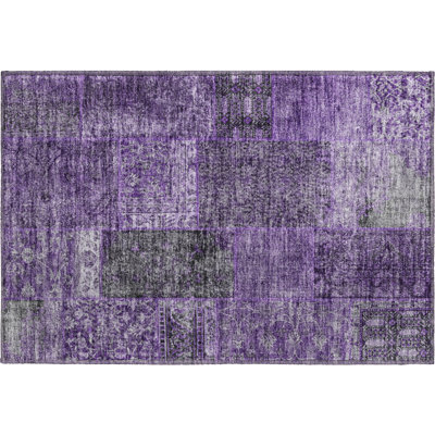 Premium Machine Washable Prisco Eggplant Rug