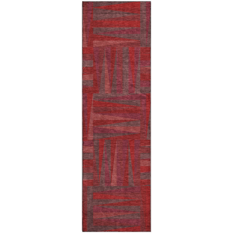 Premium Machine Washable Collett AMF1012 Squares Rug, Runner 2'3" x 7'6"