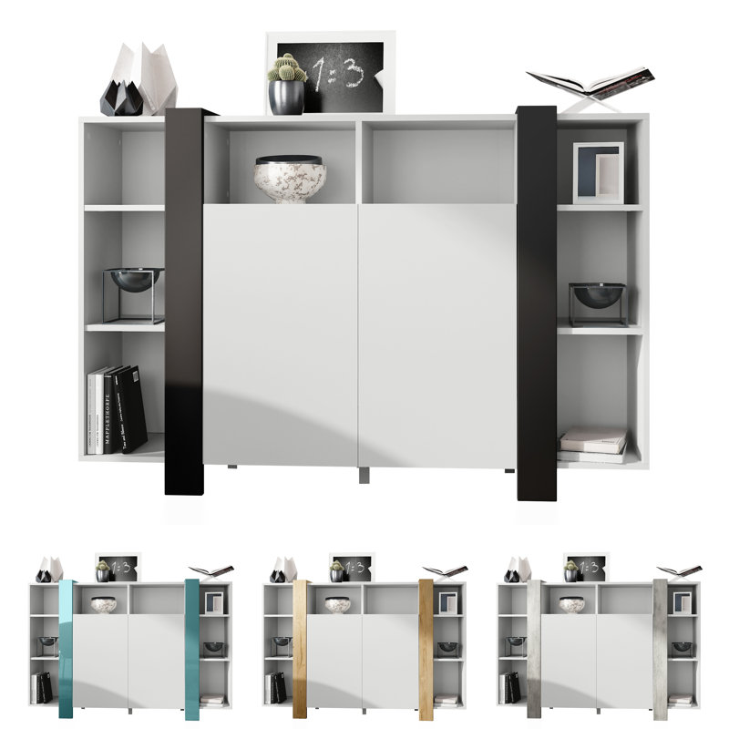 Abbie-May 149cm Sideboard, Matt White/Matt Black