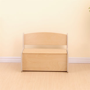 Furniturehmd Wooden Kid's Storage Bench, Seating & Toy Organizer With Safety Hinge, Durable Build & Space-Saving Function For Playroom,Bedroom,Kitchen