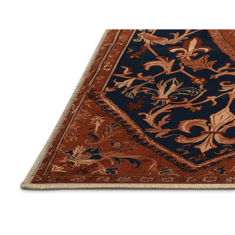 Tapis brun français lavable à la machine, Rectangle 6 pi x 9 pi