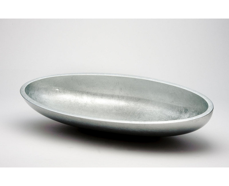 Vetro Freddo 25.6'' L Bathroom Sink, Silver Leaf
