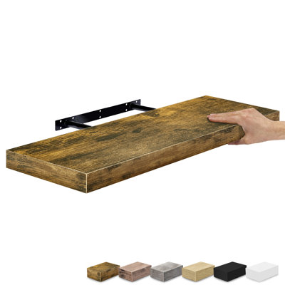 Sorbus 24-Inch Wall Shelf with Hidden Mounting Hardware for Home Storage - 1 Piece, Brown