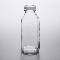 32 oz. Square Quart Glass Milk Bottle, 48mm 48-Snap