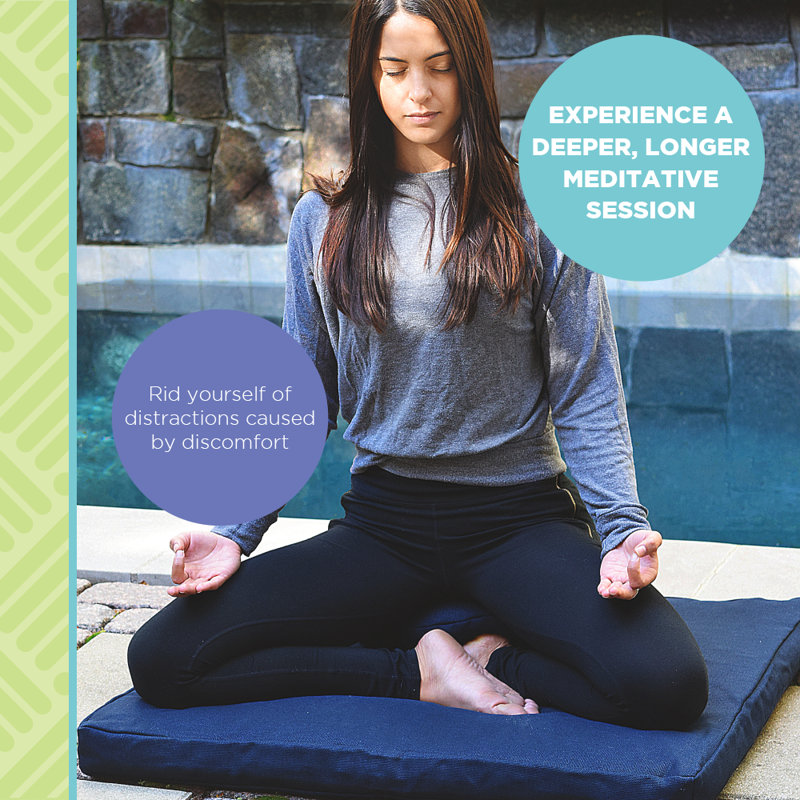 Zafu Meditation Pillow - Cotton Yoga Pillow for Sitting on Floor with Organic Buckwheat Fill, Zen Kneeling Prayer Pad - Round or Oval