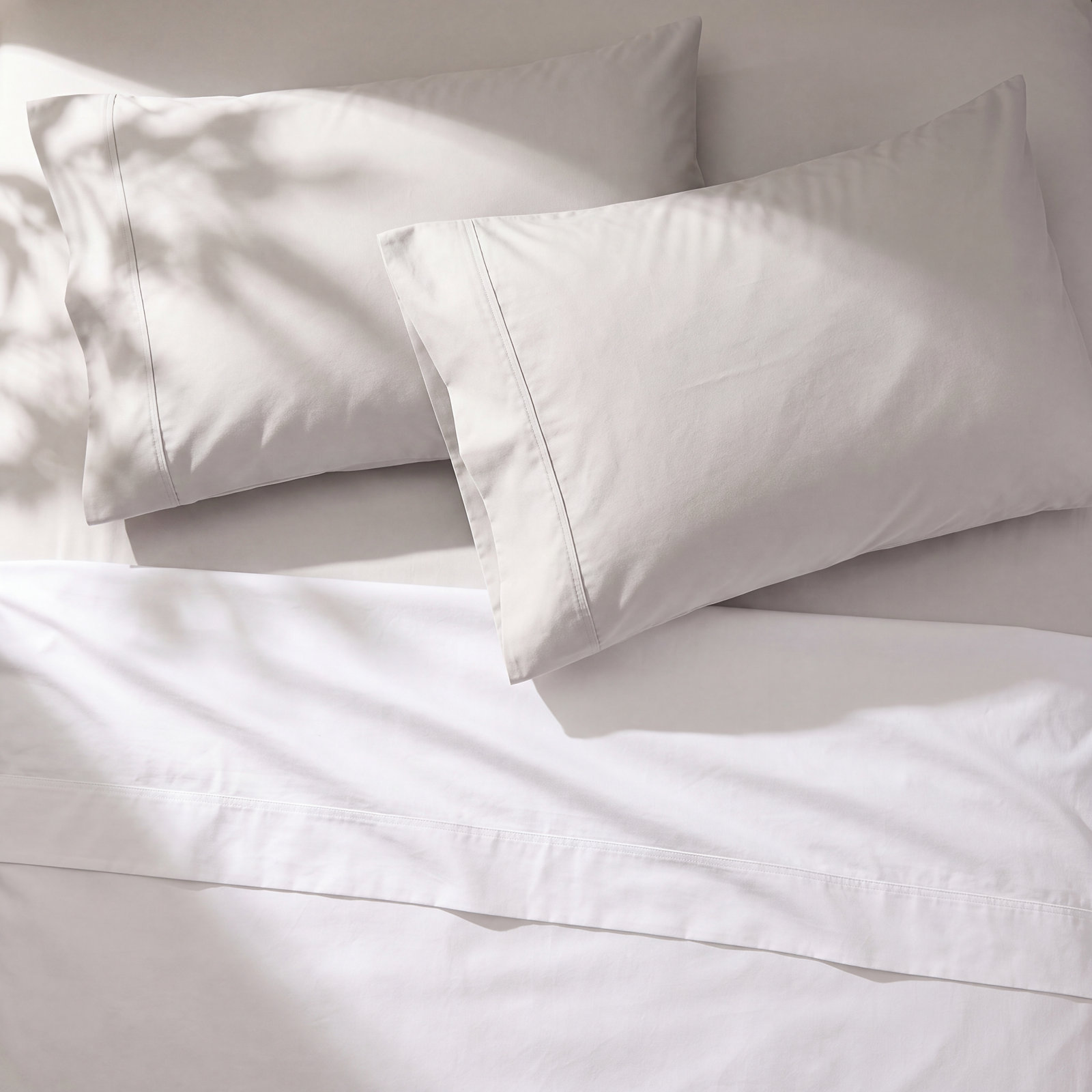 Emrik Organic Cotton Pillowcase, Soft Gray, King - 2 King Pillowcases