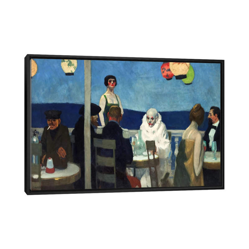 «Soir Bleu» par Edward Hopper, reproduction d'art sur toile tendue, H 18 po x l 26 po x P 1,5 po, Pas de tapis